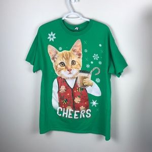 Snowflakes Holiday Booze Kitty Tee